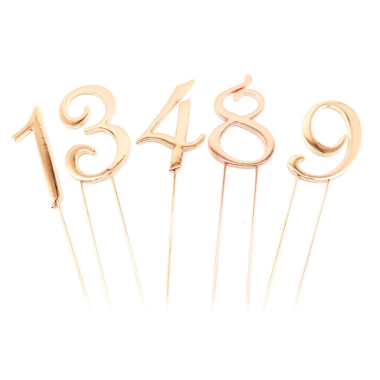 Wholesale Rose Gold Plated Number Metal Cake Topper for Birthday Party SuppliesBirthday Cake Topper Decoration