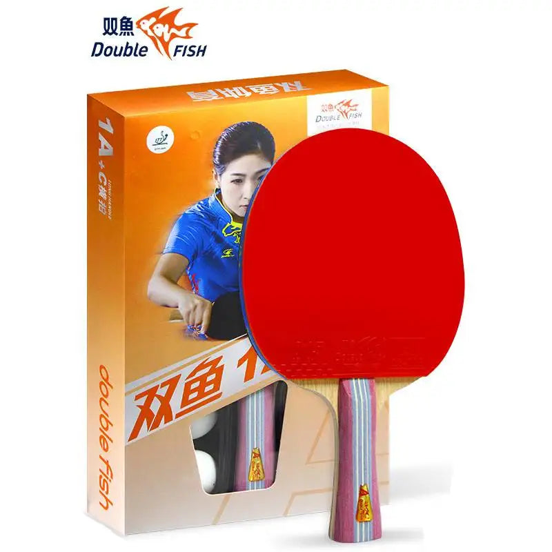 Double Fish 1A+ Pure Wood Professional Ping Pong Racket Table Tennis Rackets for Training