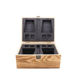Men's Wooden Packaging Box Gift Set Rectangle Wood Whiskey Glasses and Stone Box for Groomsman Birthday Boyfriend or Father