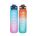 Wholesale 1000 ml Sports Motivational Water Bottle with Straw Easy One Click Open Motivational 32 Ounce Drinking Bottle