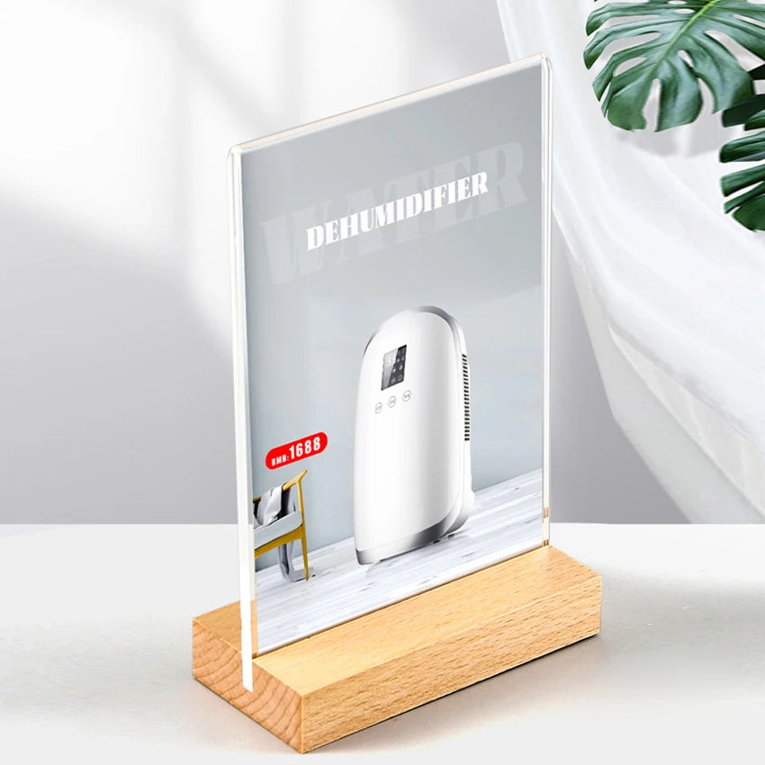 A4 Transparent Acrylic Portable Advertising Sign Holder for Retail Shops with Custom Logo