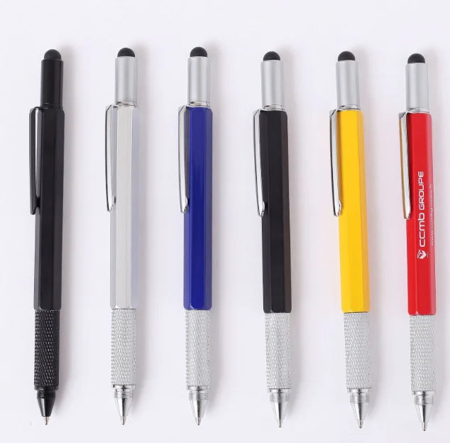 Promotional Multi-functional Screwdriver Ballpoint Pen Horizontal Capacitor Touch Screen Metal Scale Gift Tool Pen
