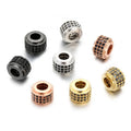 TP020 Wholesale Round Copper Beads Accessory With Pave Black or White Stones for Bracelet Making