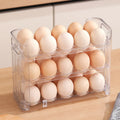 OWNSWING 3layers Egg Container Plastic Egg Holder for Refrigerator 30pcs of Egg Storage Box for Kitchen