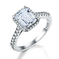 Gra 1 Emerald Cut Rectangle Moissanite Diamond Wedding Rings for Women 925 Sterling Silver Engagement Luxury Quality Jewelry