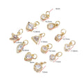 Classic Charms Star Heart Clover Flower Shaped Gold Plated Alloy Zircon Mini Unisex Bracelet Necklace Making