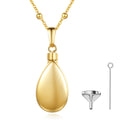 Stainless Steel Cremation Jewelry Memorial Keepsake Ash Angel Urn Gold Teardrop Urn Necklace for Ashes