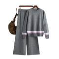 2023 European and American Women's Round Neck Long Sleeve Large Size Fashion High Waist Casual Set