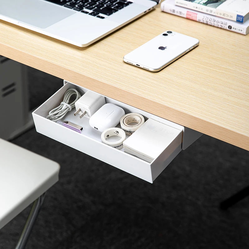 SHIMOYAMA ABS Under Cabinet Storage Drawer Home Office Organizer Self Adhesive Under the Table Desk Hidden Drawer Office Drawer