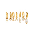 Light Luxury Exquisite Zircon Pendant Earrings 18K Gold Stainless Steel Heart Square Oval Drop Earrings Wholesale for Women