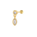 18K Gold Plated Trendy 925 Sterling Silver Ear Needle Earrings with Zircon for Weddings Parties and Gifts