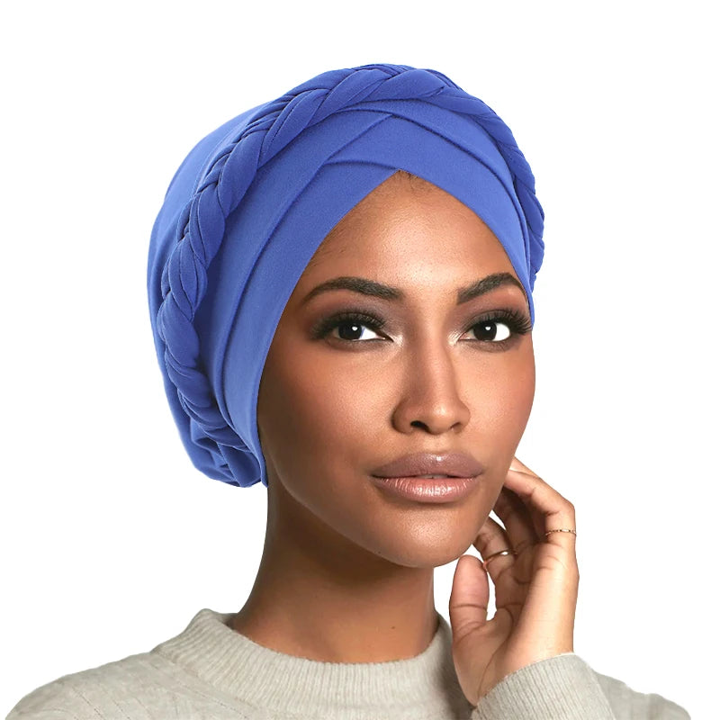 Women Muslim Head Covers Fashion Breathable Wrap Comfy Stretch Twist Braid Turban Hat