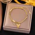 Cross Border Tassel Heart Necklace INS Style Stainless Steel Bracelet Temperament Love Adjustable Bracelet for Women