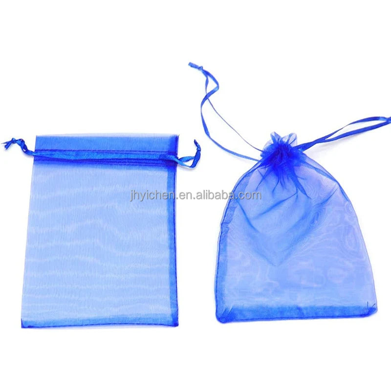 Wholesale 5*7inch Custom Organza Candy Large Pouches Pink Gauze Drawstring Gift Bags