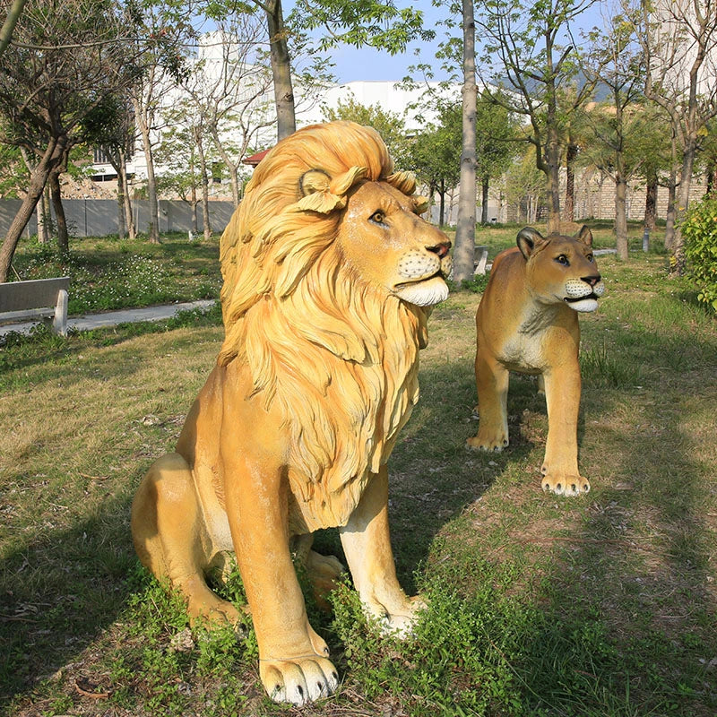 Life Size Polyester Resin Fiberglass lion Ornaments Sculpture Statue for Garden Decoration