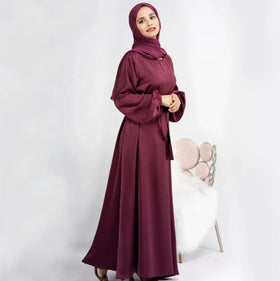 Wholesale New Collection Simple Design Traditional Muslim Clothing&accessories Plain Modest Abaya Women Muslim Dress for Eid