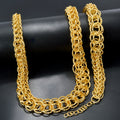 Dubai Gold Jewelry Set 14k Gold Plated Necklace and Bracelet Nigerian Wedding Jewelry Set