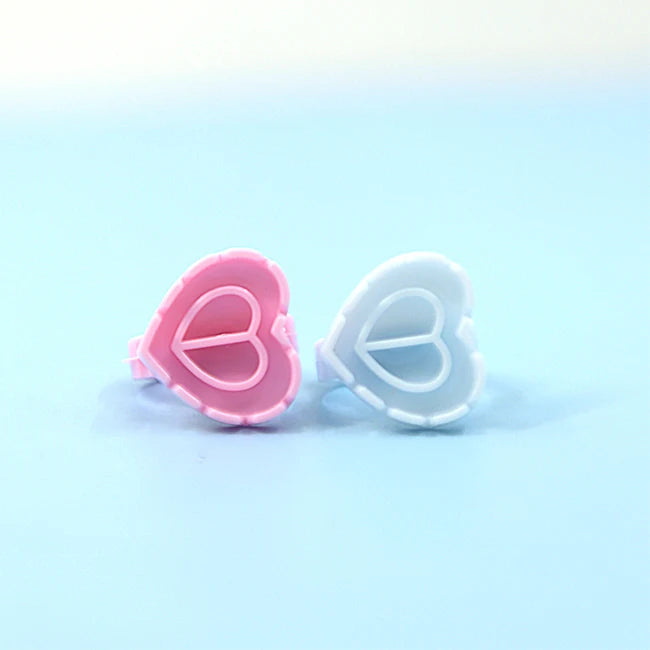 New Arrival 100pcs Heart Shape Plastic Eyelash Glue Ring pink Lash Extension Glue Holder MegaBDM