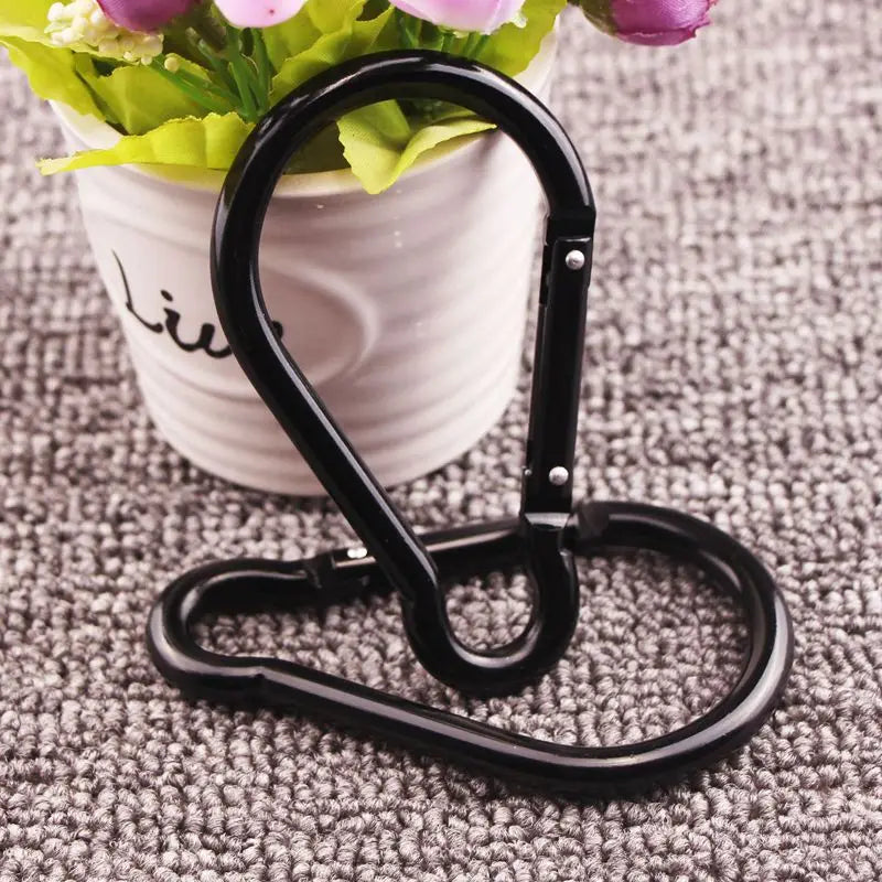103mm Aluminum Alloy D-Ring Carabiner Clips Spring Safety Gate Quick Release Buckles Wire Rope Hook for Luggage Accessories