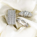 Luxury Couple Ring Set Full Pave Marquise Cut Zircon Man Ring Platinum Plated Leaf CZ Diamond Stacking Ring for Women Jewelry