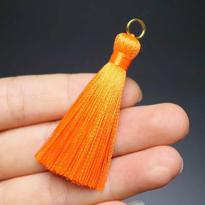 Silk Tassels Wholesale Ring Smooth Texture High-grade Clothing Luggage DIY Handmade Keychain Tassels Tassels for Bag Decoration