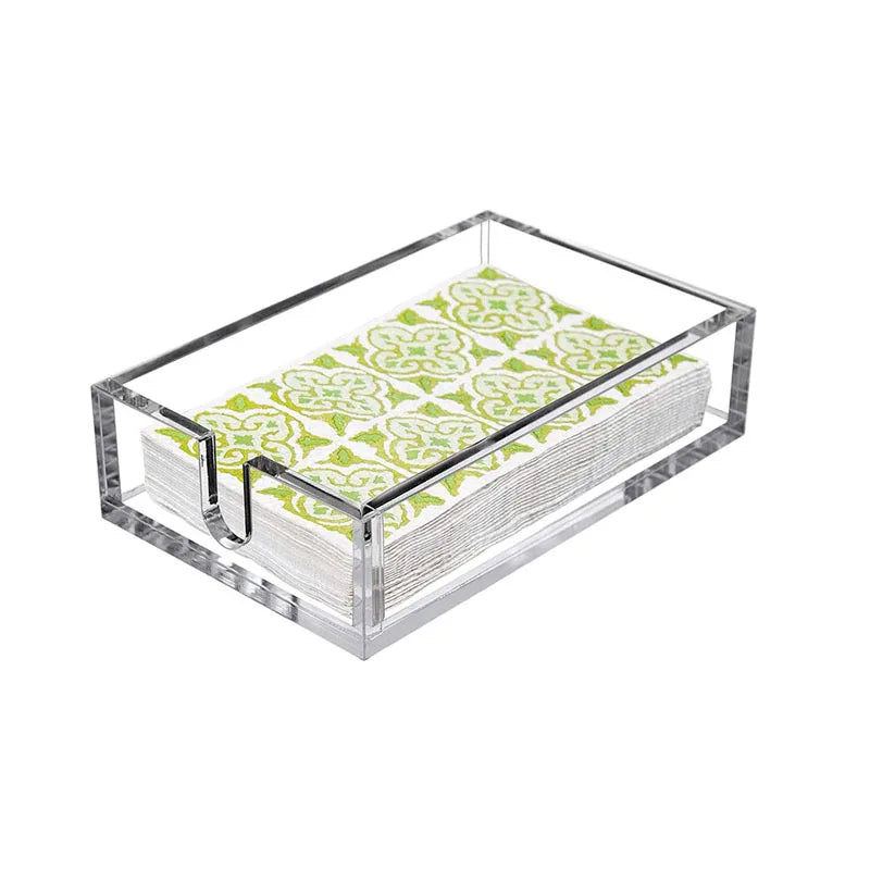 Factory Wholesale Transparent Desk Napkin Holder Tissue Organizer Box Storage Plastic Paper Hand Towels 9x5.5x2.5 Inch