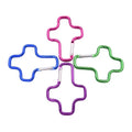 Aluminum Creative Cross Shaped Carabiner Keychain Lightweight Novelty Decorative Snap Hook for Keys Backpacks & Gifts