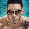 Thick Framed Sunglasses Wholesale Brand Designer Custom Logo Fashion Women Vintage Metal Frame Mens Sunglasses