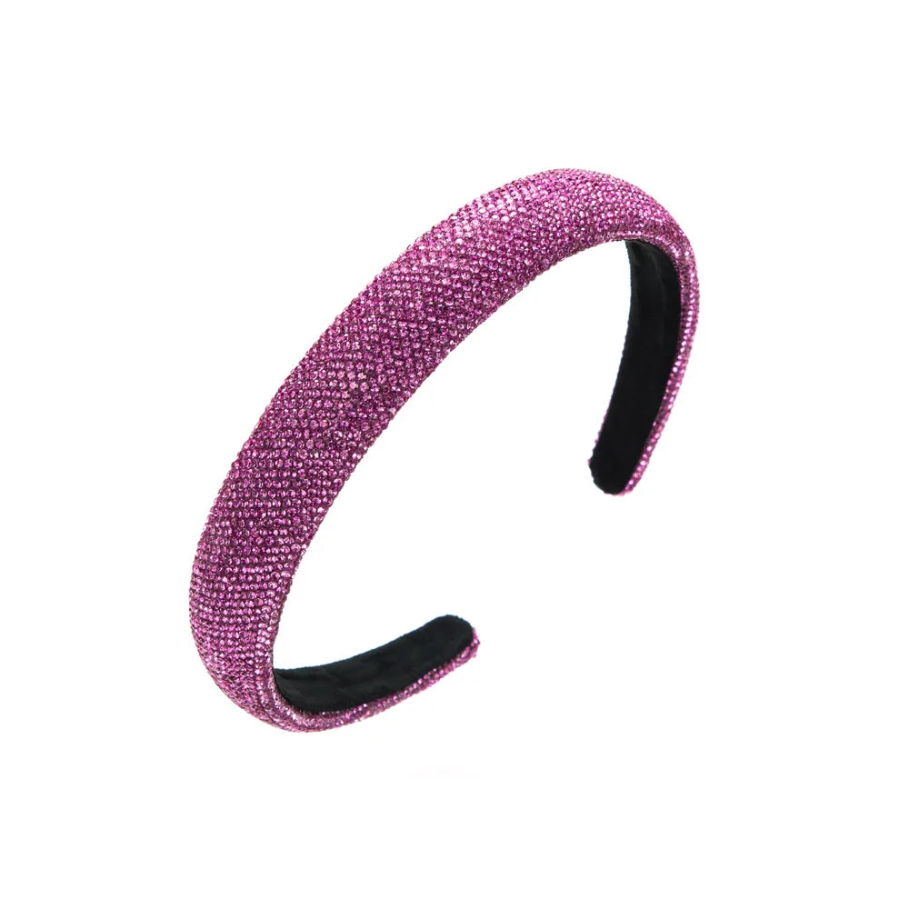 Custom Luxury Colorful Full Crystal Headbands Women Bling Rhinestone Hairbands