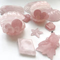 Natural Crystals Plate Shell Healing Stone Loving Rose Quartz  Shell