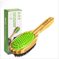 Factory Wholesale Double Sided Bamboo Wooden Pet Bristle Brush Cat Dog Massage Brush