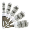 Wholesale Professional Round High-Resistance Ceramic Salon Hairbrush with Nylon Bristles and Silicone Handle Custom Logo