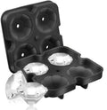 Silicone Flexible 4-Ice Trays Maker Easy Release Stackable Ice Trays for Chilling Whiskey Cocktails Diamond Ice Cube Molds