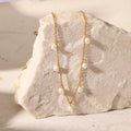 Waterproof Tassel Choker Imitation Pearl Pendant Necklace 18K Gold PVD Plated Stainless Steel Pearl Collarbone Chain Jewelry