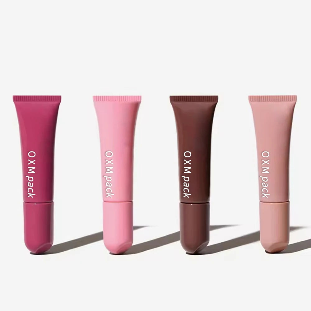 Custom Mini Portable Lipstick Tube Offset Screen Printing Plastic Empty Squeeze Cosmetics Lip Gloss 5ml-12ml Screw Cap Gold