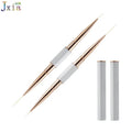 Jiexia New White Metal Handle Rose Gold Color Ferrule Extra Fine Nail Liner Brush