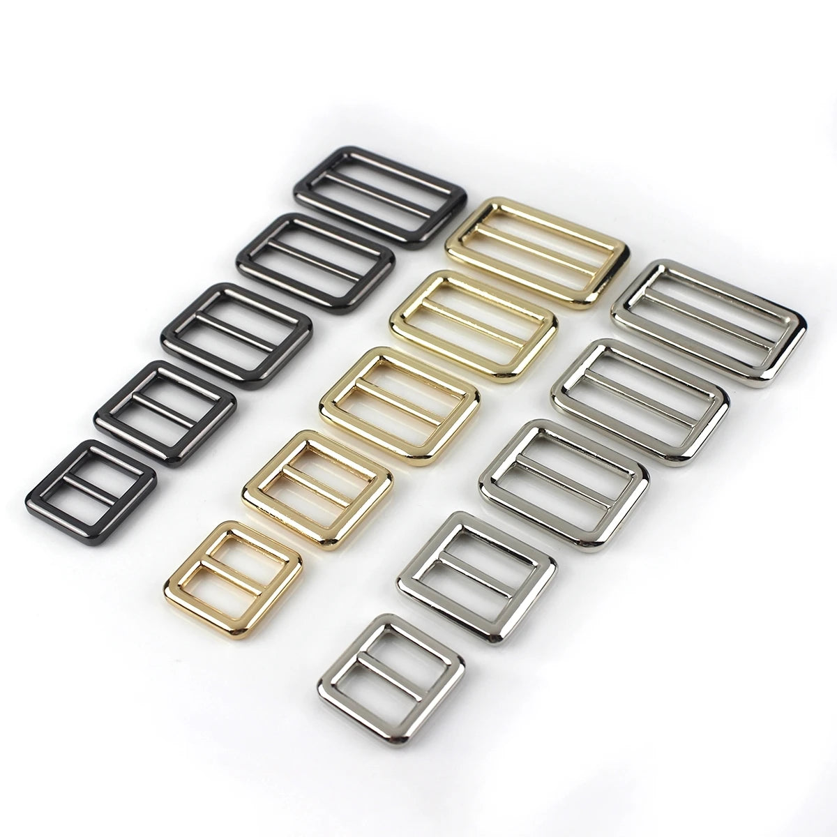 CLOXY 12-50mm Alloy Tri Glide Buckle Adjuster for Bag Shoulder Strap Webbing Bag Parts Accessories Hardware Slider Buckle