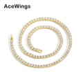 BC251 3mm 4mm 5mm New Clasp Brass Setting CZ Tennis Chain Necklace