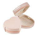 Heart Shape Custom Logo Gift Jewelry Box with Velvet Lining Cube Design Small Portable Travel Case