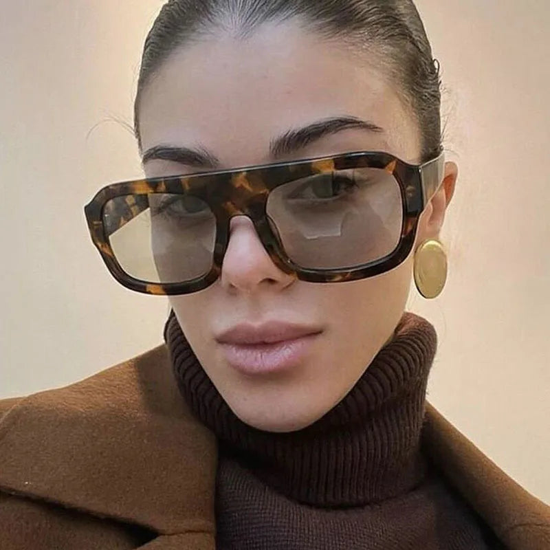 Fashion Luxury Women Men Punk Rectangle Sun Glasses Big Frame Square Sunglasses