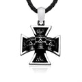 SS8-246P Stainless Steel Cross Skull Pendant Chain Necklace Punk Men Jewelry