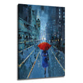 Original Art Factory Modern Style Girl Umbrella Print Streetscape Canvas Oil Painting OEM&ODM Home Wall Art