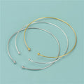 Tiny Woman 925 Sterling Silver Cuff Bangle Open Bracelet Beads Bangle for Jewelry Making