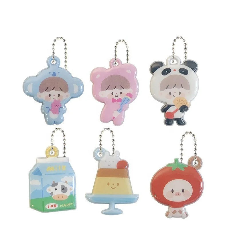 Trendy Cartoon Anime Squishy PVC Key Chain Kpop Keyring Holder Poofy Charm Custom Puffy Charm Korean Style