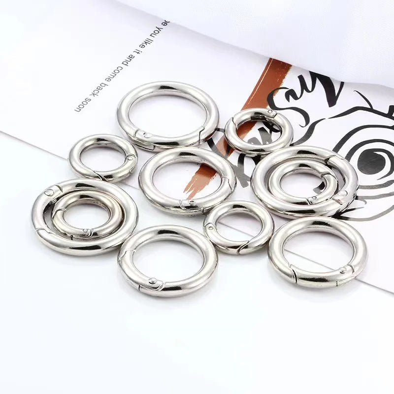 Alloy Spring Carabiner Hook Metal Round Jewelry O Ring