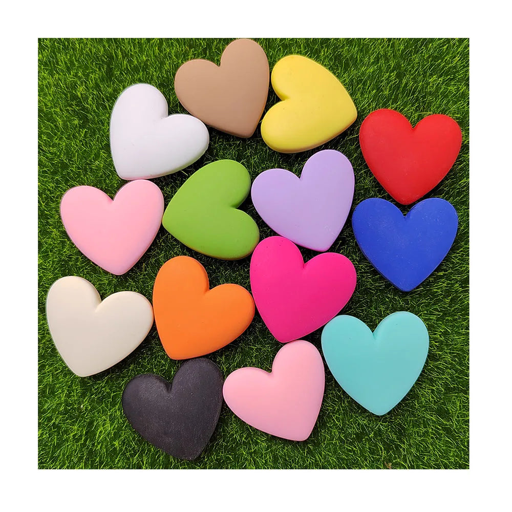 Colorful Large Love Heart Flat Back Resin Accessories Hair Jewelry Materials DIY Phone Refrigerator Crafts Applique