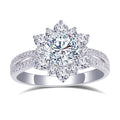Messi Jewelry MS-589 Flower Shape Custom 18k Gold Women 1Ct Lab Diamond Ring