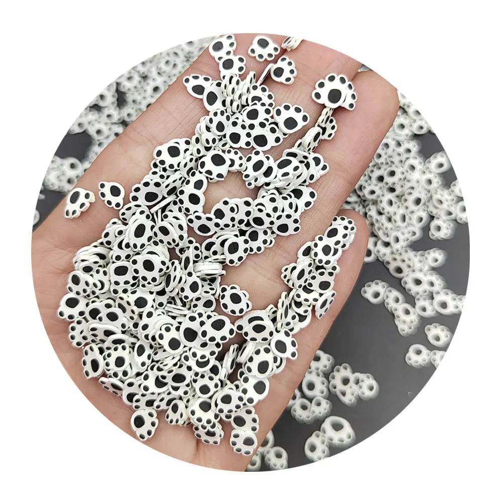 Cute Bear Paw Polymer Clay Sprinkles for Craft Phone Decoration Scrapbooking DIY Slime Crystal Mud Filling Nail Art