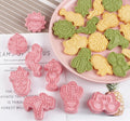 Saffron 8pcs/Box Summer Tropical Beach Cookie Cutter Set 8 Pcs Embosser Stamps Featuring Flamingo Coconut Tree Beach Scene