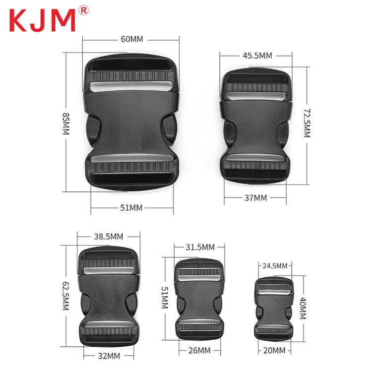 KJM 20mm 25mm 32mm 38mm Bag Backpack Adjust Plastic Pom Quick Release Slide Buckle Custom Logo Belt Buckles